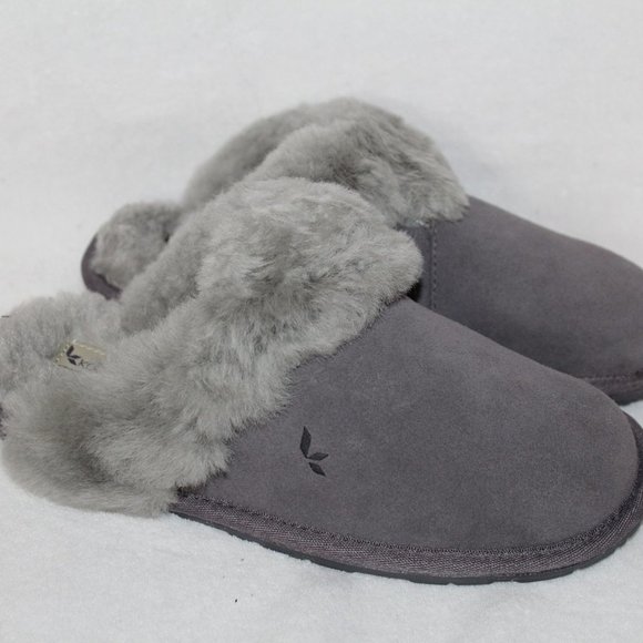 NEW UGG KOOLABURRA GRAY FUR SUEDE SLIPPERS‎ - Picture 2 of 8